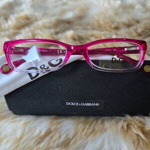NEW Dolce Gabanna D&G Pink Eyeglasses Frame Case Cloth 1189 1676